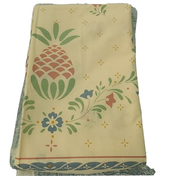 Fieldcrest Vtg new FULL set flat sheet +2 pillowcases pineapple cotton blend USA